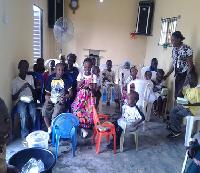 Vivian having fun with kids in our bible club